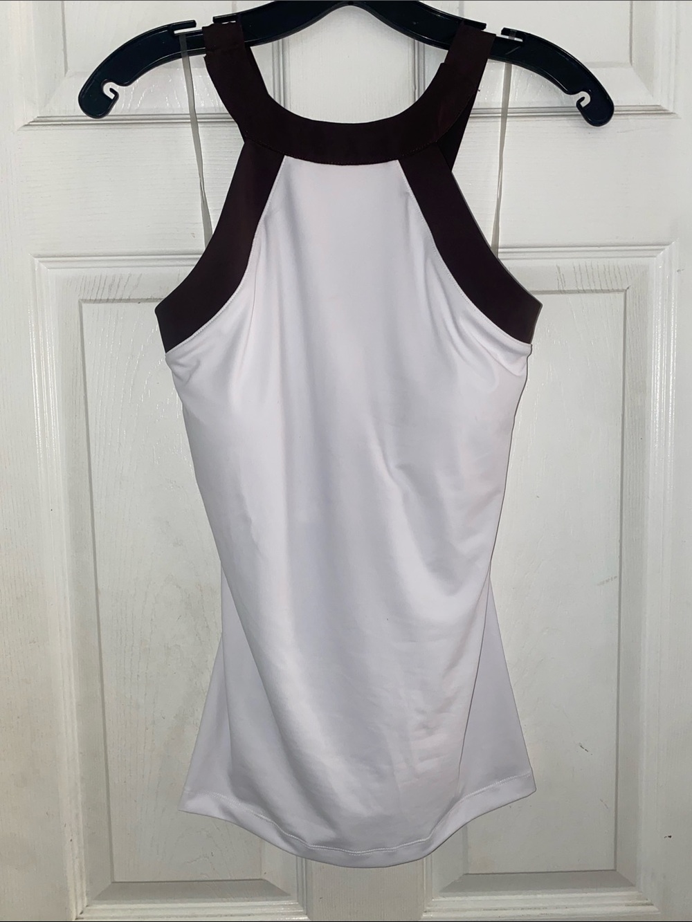 Original Penguin White Halter Tank with Dark Brown Trim